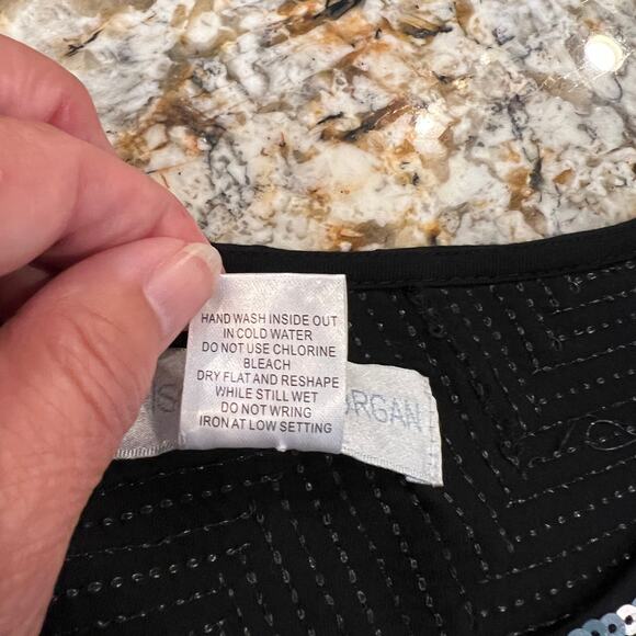 Harrison Morgan Black, Silver & Grey Sequined Bolero Jacket - SIZE M/L - Picture 10 of 10